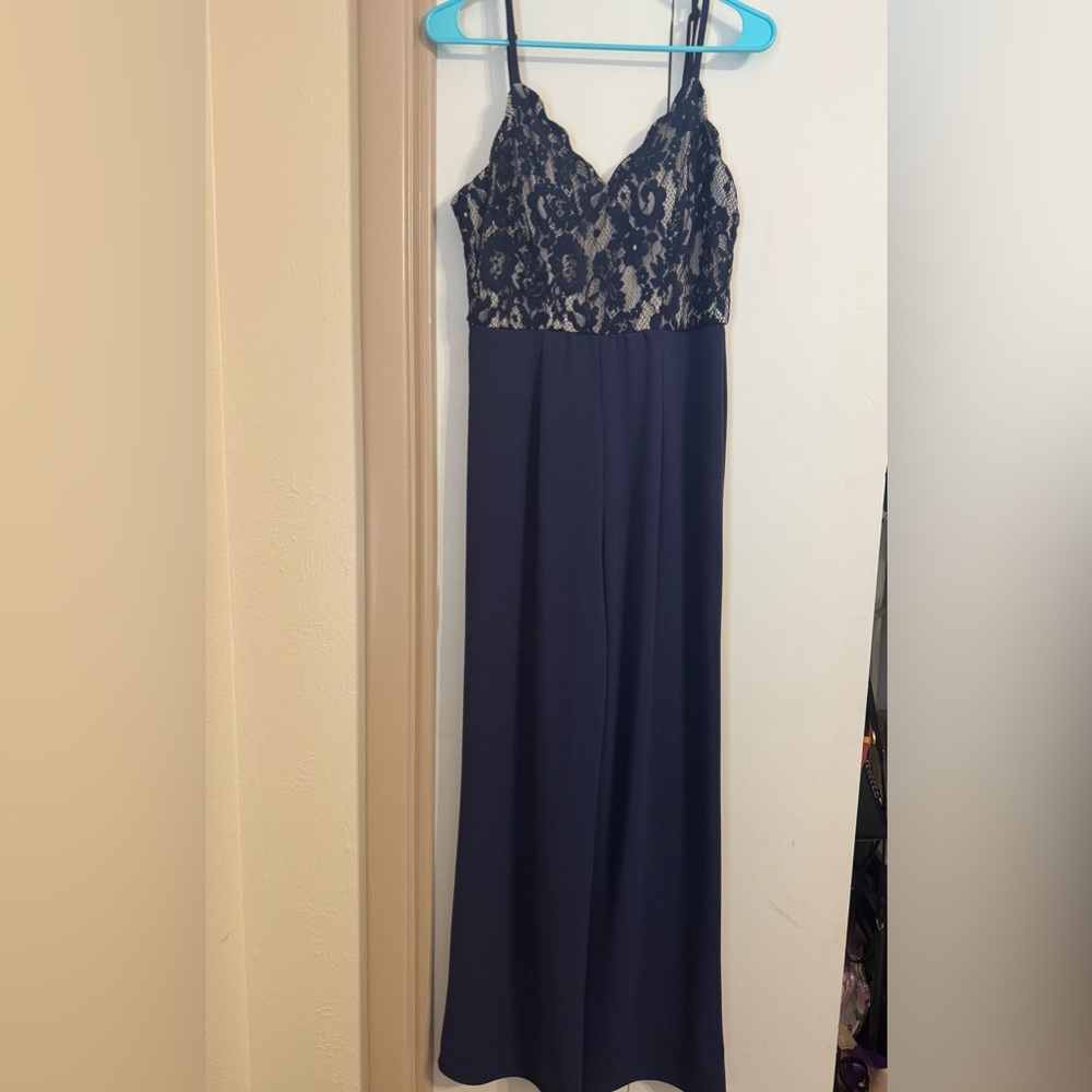 Navy Lace Jumpsuit